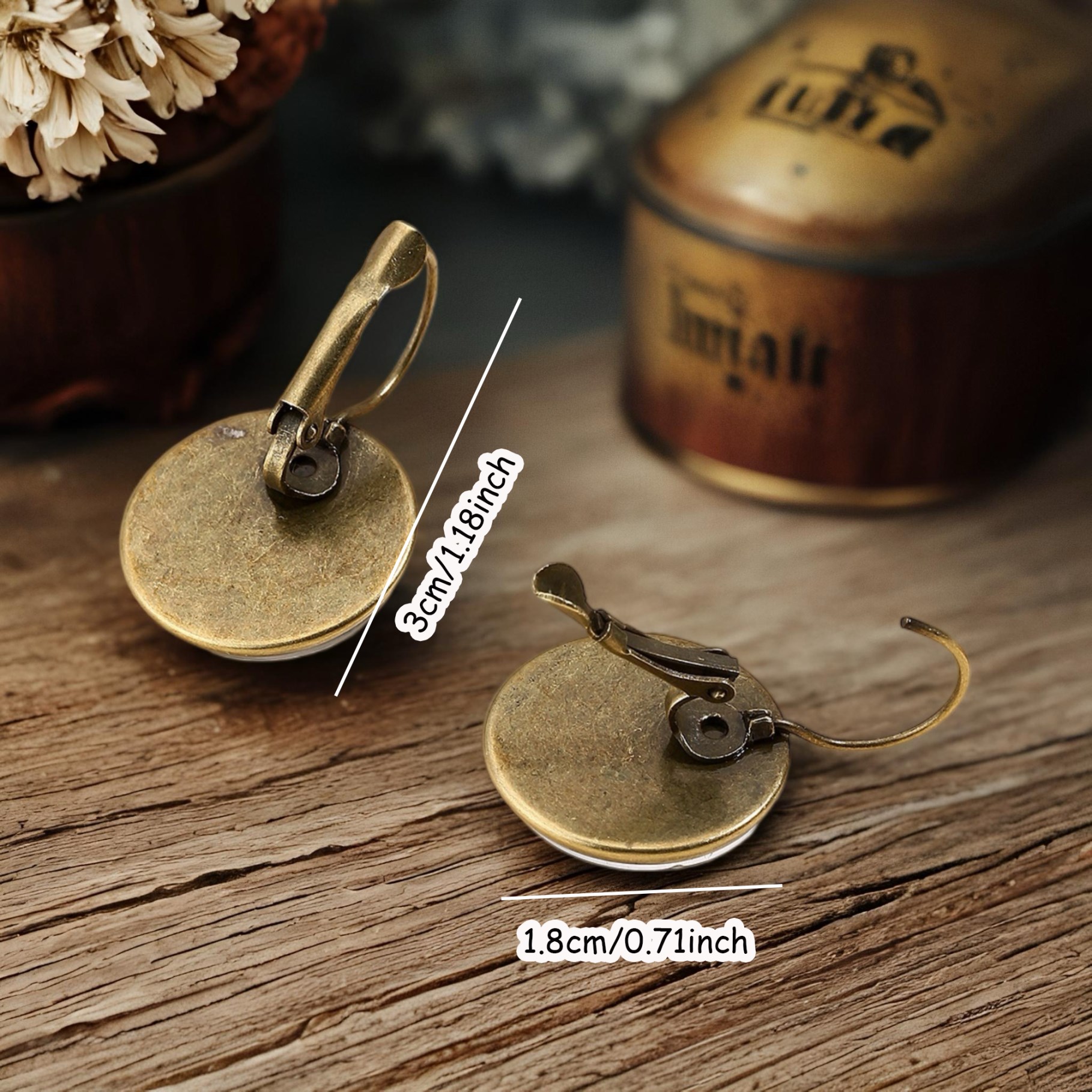 Floral Bookshelf Glass Dangle Earrings for Book Lovers